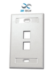 SBE TECH SBE-2517-2P-WT - Placa de pared blanca de 2 puertos para conectores Keystone Jack RJ45