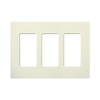 Tapa blanca color biscuit para interruptor o atenuador Lutron, 3 módulos, limpia y moderna