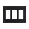 Tapa Blanco Negro Satin para interruptor o atenuador Lutron, 3 módulos, limpio y moderno