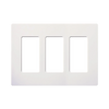 Tapa de color blanco Snow para interruptor o atenuador Lutron, de 3 módulos, limpia y moderna