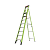 Escalera de 3.05 m de fibra de vidrio con capacidad máxima de 170 kg, inclinada y con almohadilla giratoria para pared.