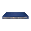Switch Administrable Stacking Capa 3, 48 Puertos PoE Gigabit 802.3at, 6 Puertos SFP de 10 G, Entrada de Alimentación Redundante de 55 V cc.