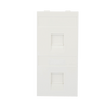 Placa Plana de Voz y Datos con Guardapolvo para 2 RJ45 / Color Blanco / 2 Puertos para Jacks Keystone / Compatible con Cajas de Pavimento SM-CPAV-2 y SM-CPAV-4 / Modelo S76B/9