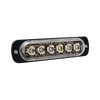 6 LED Auxiliary Light, Red, Black Bezel, Clear Lens