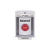 Abort Button, Integrated Warning Horn, Spanish Text, Super Durable Polycarbonate Protective Cover with Spacer, Key Reset
