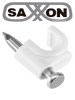 SAXXON GRA955B - Bolsa de 50 grapas de pared/ Color blanco/Diametro: 6mm / Con clavo de 3/4 para concreto de alta resistencia