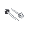 Tornillo - Pija cabeza hexagonal con rondana y punta broca #14 x 1, 100 piezas