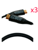 SAXXON SX05HDF047PAQ - Paquete de 3 Cables HDMI de 5 Metros de Fibra Óptica 4K@60Hz / Fibra de 4 hilos + 7 hilos de cobre estañado / Compatible con HDMI 2.0 / Alta velocidad 18 Gbps / 3D / HDR / Caja de Aleación de Zinc / Premium