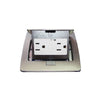 Mini Rectangular Stainless Steel Floor Box with 2 Power Outlets (11000-21201)