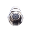 F-Connector Macho Plegable, con PIN para Cable RG-59, Cuerpo de Bronce Niquelado.