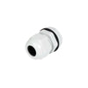 Conector de plástico tipo prensaestopas para cable de 18 a 25 mm de diámetro.