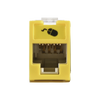 Jack Ultramax Cat5e, UTP, Montaje Híbrido en Placa de Pared (Plano y Angulado), Color Amarillo, Punch Down