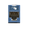 Jack UltraMAX Cat6, UTP, Montaje Híbrido en Placa de Pared (Plano y Angulado), Color Azul, Punch Down