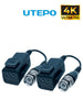 UTEPO UTP101PHD6 - Par de Transceptores Pasivos 4K Video Baluns, Botón Push Superior, Empalmes Ordenados, 4K hasta 150m, 4MP a 200m, 1080p hasta 250m, Soporta HDCVI/HDTVI/AHD/CVBS