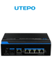 UTEPO UTP7204GEHPOE - Industrial Gigabit High PoE Switch, 4 puertos, 802.3af/at, 2 puertos combo uplink Gigabit, hasta 60W por puerto, 120W totales, montaje en carril DIN
