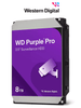WESTERN DIGITAL WD8002PURP - 8TB Purple PRO Hard Drive / Specialized for AI Video Surveillance / AllFrame AI Technology / Interface: Sata 6 Gb/s / 256 MB Cache / Up to 64 Cameras / 32 AI Streams for Deep Learning Analysis
