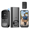 Cerradura Inteligente con función videoportero LNDU / WiFi Integrado / Compatible App LNDU / Teclado Táctil / 8 Baterías AA / Bloqueo Manual y Automático / Exterior IP65