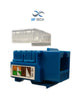 SBE TECH JACKC6BL- RJ45 keystone jack module, 8-wire, CAT 6, compatible with AWG 22-26 gauges, blue