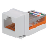 Conector Jack Estilo Leadframe, Tipo Keystone, Categoría 5e, de 8 Posiciones y 8 Cables, Color Blanco
