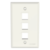 Placa de Pared Vertical, Salida Para 3 Puertos Keystone, Color Blanco Mate