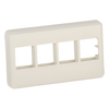 Placa de Pared Para Mueble Modular, Salida Para 4 Puertos Keystone, Color Blanco Mate