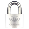 Candado de hierro alta seguridad con llave de disco/ Acabado Cromado/ Llaves Abloy/ Medida de Horquilla 34 mm.