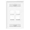 Placa de Pared Vertical, Salida Para 4 Puertos Keystone, Con Espacios Para Etiquetas, Color Blanco