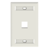 Placa de Pared Vertical, Salida Para 1 Puerto Keystone, Con Espacios Para Etiquetas, Color Blanco