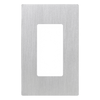 Placa de pared Claro de 1 espacio sin tornillos visibles, acabado en acero inoxidable, para atenuadores y controles Lutron Maestro, Diva, Skylark y control Pico