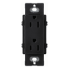 Tomacorriente dúplex de 15 A y 125 V, color negro brillante, familia Claro, apertura estilo Designer para placas de pared Lutron sin tornillos (placa se vende por separado)