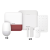 (AX PRO) KIT de Alarma AX PRO / Incluye: 1 Hub / 2 Sensores PIR / 3 Contactos Magnéticos mini / 1 Control Remoto / 1 Sirena Estrobo en color Rojo Inalámbrica Exterior /1 Teclado Inalámbrico / Wi-Fi / Compatible con Hik-Connect P2P