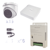KIT TurboHD 1080p Lite / DVR 16 Canales / 16 Cámaras Eyeball  Exterior ( 2.8mm) / Transceptores / Conectores / Fuente de Poder Profesional