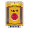 Botón de Abortar, Texto en Ingles, Tapa Protectora de Policarbonato Súper Resistente, Momentaneo