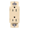 Receptáculo dúplex Claro 15 A / 125 V color marfil, sin placa, para combinar con atenuadores y apagadores Lutron