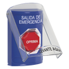Botón de Salida de Emergencia, Texto en Español, Tapa Protectora de Policarbonato Súper Resistente, Restablecimiento con Llave