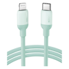 Cable USB-C a Lightning / Certificado MFi / 1 Metro / Adecuado para iPhone, iPad, iPod / Carga Rápida PD 20W /  Sincronización de Datos de hasta 480 Mbps / Goma de Silicona y  TPE. / Suave al Tacto / Color  Green