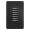 Teclado de pared seeTouch de 6 botones más subir y bajar, retroiluminado, para control de luces y cortinas por escenas en sistemas RadioRA 2, color negro
