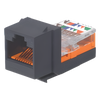 Conector Jack Estilo Leadframe, Tipo Keystone, Categoría 5e, de 8 Posiciones y 8 Cables, Color Negro
