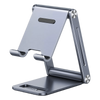 Soporte para Teléfono Celular de Aluminio | Angulo Ajustable | Amplia Compatibilidad con dispositivos de 4.7'' a 7.9'' | Antideslizante | Antiarañazos | Plegable | Color Gris.