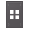Placa de Pared Vertical, Salida Para 4 Puertos Keystone, Con Espacios Para Etiquetas, Color Negro