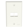 Placa de Pared Vertical, Salida Para 2 Puertos Keystone, Color Blanco Mate