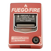Estación manual de doble acción contra incendio, convencional, rotulado bilingüe FIRE/FUEGO y reset con llave