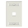 Placa de Pared Vertical, Salida Para 1 Puerto Keystone, Con Espacios Para Etiquetas, Color Blanco Mate