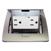 Mini Caja de Piso Rectangular en Acero Inoxidable con 2 Contactos Eléctricos (11000-21201)