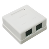 Caja de Pared con Jack UTP Cat5e y Jack RJ11 Telefónico