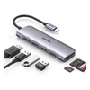 HUB USB-C (Docking Station) 6 en 1 | HDMI 4K@30Hz | 3 Puertos USB 3.0 | Lector Tarjeta SD + Micro SD (TF) Uso Simultáneo | Chip de Última Generación | Potente Disipación de Calor |  Caja de Aluminio.