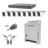 KIT TurboHD 1080p / DVR 8 Canales / 8 Cámaras Bala (exterior 2.8 mm) / Transceptores / Conectores / Fuente de Poder Profesional hasta 15 Vcc para Larga Distancias