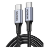 Cable USB-C a USB-C | 1 Metro | Carga Rápida de hasta 100W | Transferencia de datos 480 Mbps | PD3.0 | QC4.0/3.0/2.0 | FPC | AFC | Protección Integrada| Caja de Aluminio | Nylon Trenzado | Amplia Compatibilidad | Color Negro.
