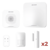 (AX HOME) KIT de Alarma AX HOME / Incluye: 1 Hub con batería de respaldo / 1 Llavero / 1 PIR / 2 Contactos Magnéticos / 1 Sirena / Wi-Fi / Compatible con Hik-Connect P2P y Hik-Partner PRO