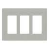 Placa de pared de 3 espacios sin tornillos visibles para atenuadores y controles Lutron Maestro, Diva, Pico y Skylark
